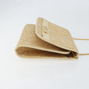 Christian Dior Trotter Canvas Chain Shoulder Bag Beige Gold Auth 153098-3