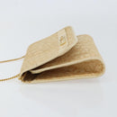 Christian Dior Trotter Canvas Chain Shoulder Bag Beige Gold Auth 153098-4