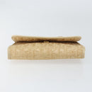 Christian Dior Trotter Canvas Chain Shoulder Bag Beige Gold Auth 153098-5