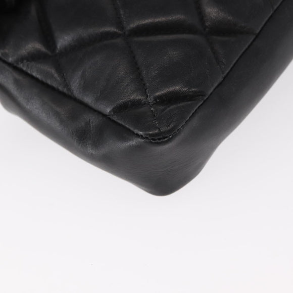 CHANEL COCO Mark Matelasse Waist bag Leather Black Gold CC Auth 153101