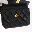 CHANEL COCO Mark Matelasse Waist bag Leather Black Gold CC Auth 153101-18