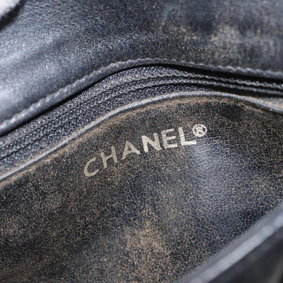 CHANEL COCO Mark Matelasse Waist bag Leather Black Gold CC Auth 153101