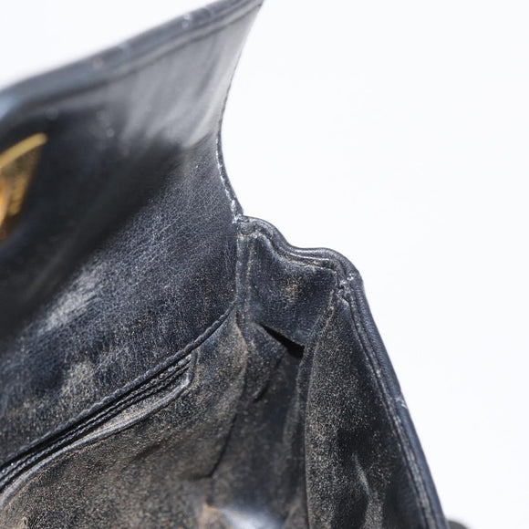 CHANEL COCO Mark Matelasse Waist bag Leather Black Gold CC Auth 153101