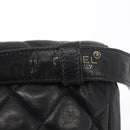 CHANEL COCO Mark Matelasse Waist bag Leather Black Gold CC Auth 153101-9