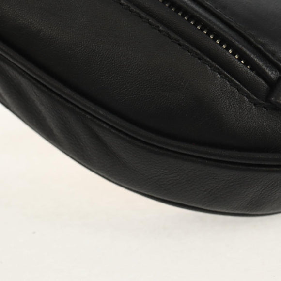 Maison Margiela Chain Tabi Style Shoulder Bag Leather Black Silver Auth 153102M