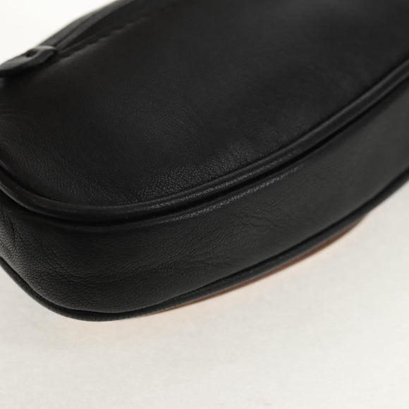 Maison Margiela Chain Tabi Style Shoulder Bag Leather Black Silver Auth 153102M