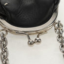 Maison Margiela Chain Tabi Style Shoulder Bag Leather Black Silver Auth 153102M-20