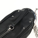 Maison Margiela Chain Tabi Style Shoulder Bag Leather Black Silver Auth 153102M-21