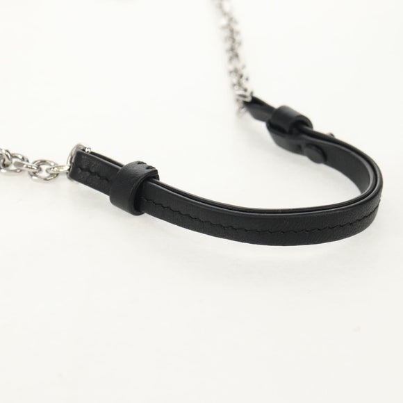 Maison Margiela Chain Tabi Style Shoulder Bag Leather Black Silver Auth 153102M