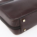 Christian Dior Hand Bag Leather Brown Gold Auth 153104-14