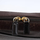 Christian Dior Hand Bag Leather Brown Gold Auth 153104-10