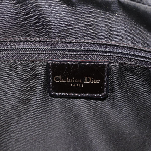 Christian Dior Hand Bag Leather Brown Gold Auth 153104