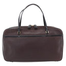 Christian Dior Hand Bag Leather Brown Gold Auth 153104-2