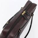 Christian Dior Hand Bag Leather Brown Gold Auth 153104-6
