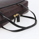 Christian Dior Hand Bag Leather Brown Gold Auth 153104-7