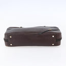 Christian Dior Hand Bag Leather Brown Gold Auth 153104-5