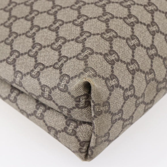 GUCCI GG Plus Supreme Web Sherry Line Tote Bag PVC Beige Red Auth 153107