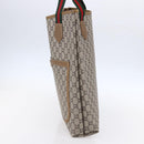 GUCCI GG Plus Supreme Web Sherry Line Tote Bag PVC Beige Red Auth 153107-4