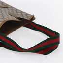 GUCCI GG Plus Supreme Web Sherry Line Tote Bag PVC Beige Red Auth 153107-7