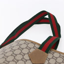 GUCCI GG Plus Supreme Web Sherry Line Tote Bag PVC Beige Red Auth 153107-8