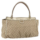 GUCCI GG Canvas Abbey Tote Bag Beige Gold 190248 Auth 153108-1
