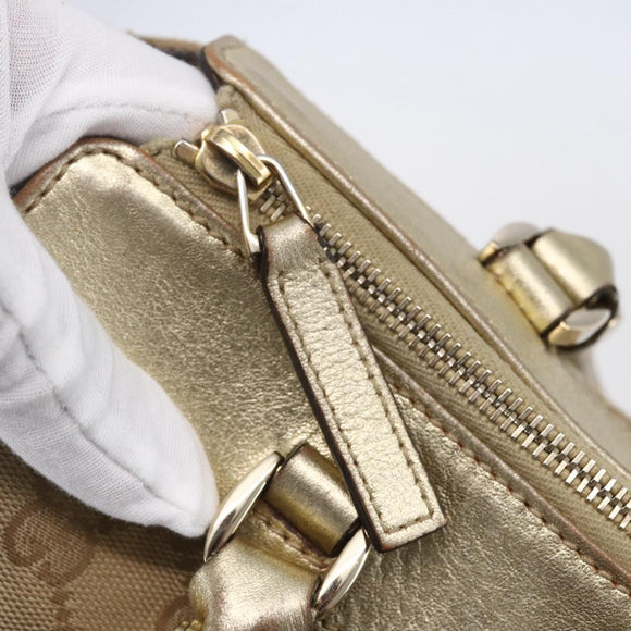 GUCCI GG Canvas Abbey Tote Bag Beige Gold 190248 Auth 153108