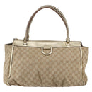 GUCCI GG Canvas Abbey Tote Bag Beige Gold 190248 Auth 153108-2