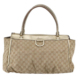 GUCCI GG Canvas Abbey Tote Bag Beige Gold 190248 Auth 153108 - 0