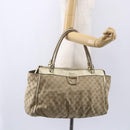GUCCI GG Canvas Abbey Tote Bag Beige Gold 190248 Auth 153108-22