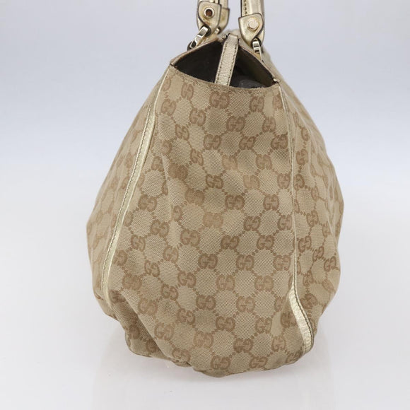 GUCCI GG Canvas Abbey Tote Bag Beige Gold 190248 Auth 153108