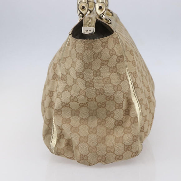 GUCCI GG Canvas Abbey Tote Bag Beige Gold 190248 Auth 153108