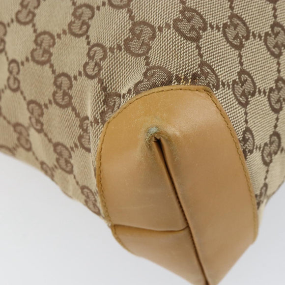 GUCCI GG Canvas Sherry Line Tote Bag Beige Silver 019 0402 3754 Auth 153109