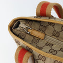 GUCCI GG Canvas Sherry Line Tote Bag Beige Silver 019 0402 3754 Auth 153109-9