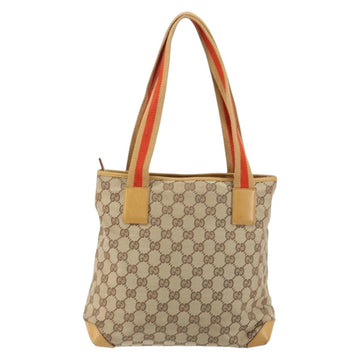 GUCCI GG Canvas Sherry Line Tote Bag Beige Silver 019 0402 3754 Auth 153109 - 0