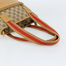 GUCCI GG Canvas Sherry Line Tote Bag Beige Silver 019 0402 3754 Auth 153109-7