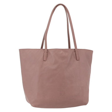 LOEWE Anagram Tote Bag Leather Pink Gold Auth 153113