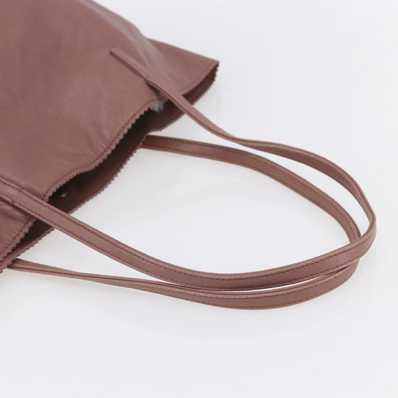 LOEWE Anagram Tote Bag Leather Pink Gold Auth 153113