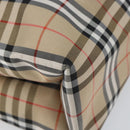 BURBERRY Nova Check Tote Bag Nylon Beige Silver Auth 153114-11