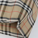 BURBERRY Nova Check Tote Bag Nylon Beige Silver Auth 153114-13