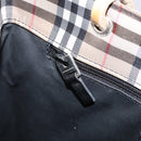 BURBERRY Nova Check Tote Bag Nylon Beige Silver Auth 153114-18