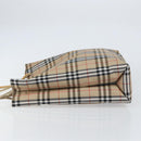 BURBERRY Nova Check Tote Bag Nylon Beige Silver Auth 153114-5