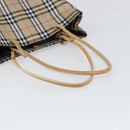 BURBERRY Nova Check Tote Bag Nylon Beige Silver Auth 153114-7