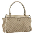 GUCCI GG Canvas Abbey Tote Bag Beige Gold 189831 Auth 153115-1