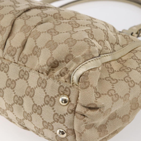GUCCI GG Canvas Abbey Tote Bag Beige Gold 189831 Auth 153115