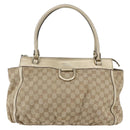 GUCCI GG Canvas Abbey Tote Bag Beige Gold 189831 Auth 153115-2