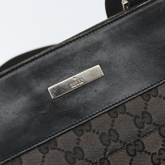 GUCCI GG Canvas Shoulder Bag Brown Silver 019 0348 Auth 153116