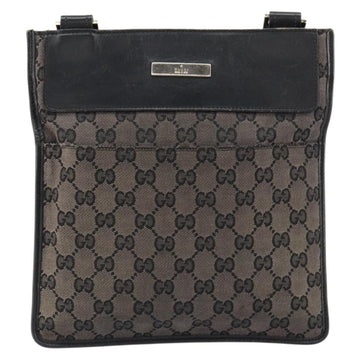 GUCCI GG Canvas Shoulder Bag Brown Silver 019 0348 Auth 153116 - 0