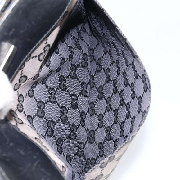 GUCCI GG Canvas Shoulder Bag Brown Silver 019 0348 Auth 153116