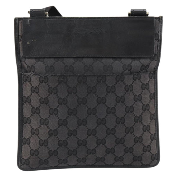 GUCCI GG Canvas Shoulder Bag Brown Silver 019 0348 Auth 153116