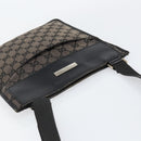 GUCCI GG Canvas Shoulder Bag Brown Silver 019 0348 Auth 153116-6